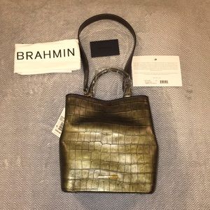 NWT Brahmin Amelia Bronze Templo Bucket Tote